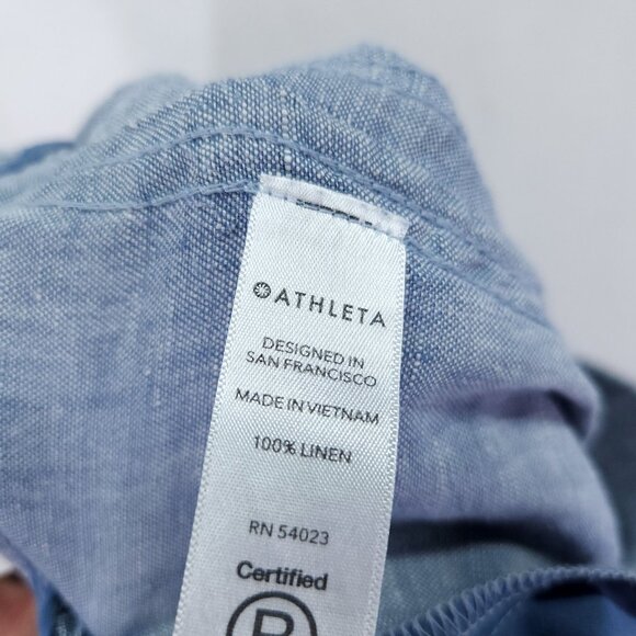 Athleta Cabo Linen Jogger Size 8 Pants Elastic Waist Drawstring Zip Pockets - Picture 11 of 13